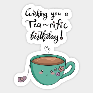 Birthday Tea Pun Sticker